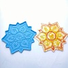 DIY Six Syllable Mantra Pattern Lotus Shape Coaster Food Grade Silicone Molds DIY-G083-01-1
