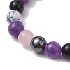 8mm Round Natural Obsidian & Dyed Quartz & Dyed Jade BJEW-JB10437-3