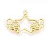 Rack Plating Alloy Open Back Bezel Pendants PALLOY-R099-12G-FF-2