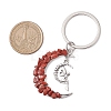 Synthetic Turquoise & Natural Red Jasper White Moonstone Citrine Lapis Lazuli Rose Quartz Keychain KEYC-JKC00969-3