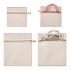 2Pcs 2 Styles Rectangle Square PU Leather Jewelry Gift Zipper Bags ABAG-TADJ0001-01B-1