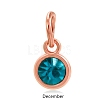 Rose Gold Plated Alloy Glass Rhinestone Charms PALLOY-TAC0016-A12-RG-1