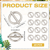 40Pcs 1-Hole Alloy Shank Buttons BUTT-MA0001-18P-2