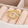 Rack Plating Brass Micro Pave Clear Cubic Zirconia Adjustable Rings for Women RJEW-M028-119G-3