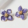 Alloy Enamel Stud Earrings with Brass Earring Pins FS-WGE19F2-07-1