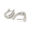 Rack Plating Brass Micro Pave Cubic Zirconia Hoop Earring Findings EJEW-C102-19P-2