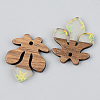 Transparent Resin & Walnut Wood Pendants RESI-S389-051B-D01-2