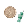 3Pcs  Natural White Moonstone & Green Aventurine & Citrine Chip Beaded Constellation Pendants PALLOY-JF03043-02-2
