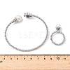 Heart Clover Brass Micro Pave Cubic Zirconia Cuff Bangles & Rings Sets for Women SJEW-R002-02P-01-5