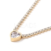 Crystal Rhinestone Heart Pendant Necklace with Tennis Chains NJEW-D296-04G-1