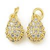Rack Plating Brass Micro Pave Clear Cubic Zirconia Charms KK-Z067-23G-05-1
