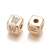 Brass Micro Pave Cubic Zirconia Beads KK-K238-16G-W-2