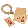 100Pcs Rectangle Christmas Kraft Paper Gift Tags XMAS-PW0001-278D-1
