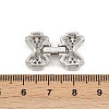 Brass Micro Pave Clear Cubic Zirconia Fold Over Clasps KK-C075-41P-3