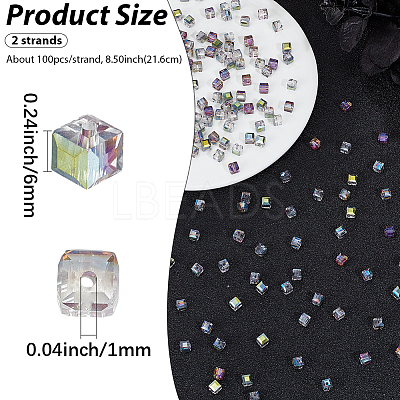 2 Strands Electroplate Glass Bead Strands EGLA-PA0001-27-1