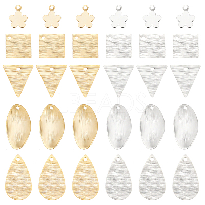 60Pcs 10 Style Brass Charms & Pendants KK-PH0004-71-1
