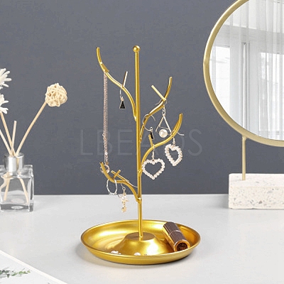 Iron Jewelry Display Stand with Tray LS-ODIS-K003-05G-1