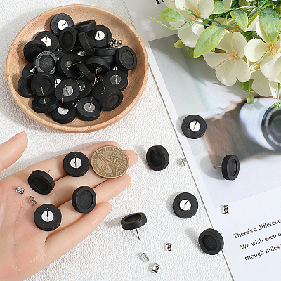 40Pcs Wooden Stud Earring Findings FIND-SC0012-24-1