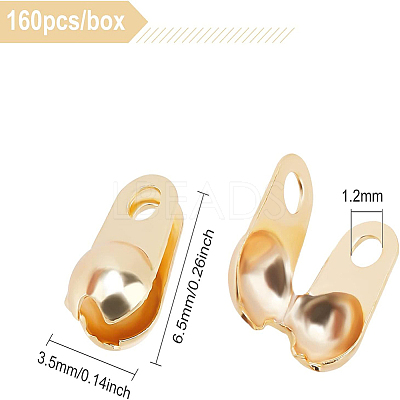 160Pcs Brass Bead Tips KK-BC0002-45-1