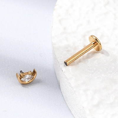 F136 Titanium Pave Clear Cubic Zirconia Moon Internally Threaded Labrets ME-CBA9828-01G-1