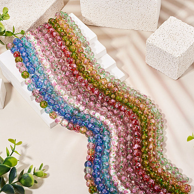 1 Strand Handmade Glod Sand Lampwork Beads Strands LAMP-TA0002-09A-1