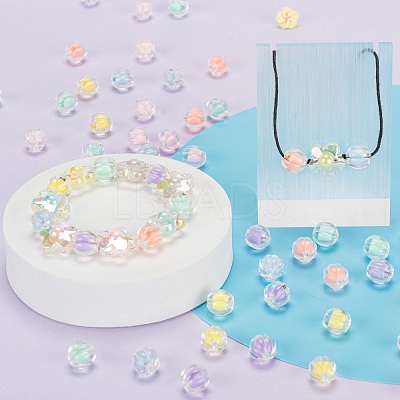 110Pcs 5 Colors Transparent Acrylic Beads TACR-LS0001-05-1