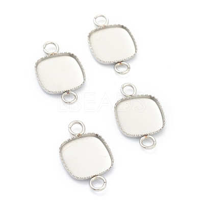 Tarnish Resistant 304 Stainless Steel Cabochon Connector Settings STAS-H143-28P-1