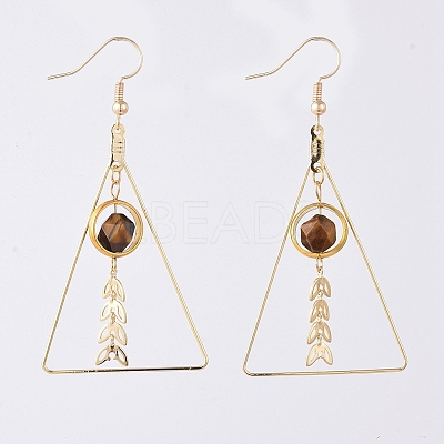 Natural Mixed Gemstone Dangle Earrings EJEW-JE04025-1