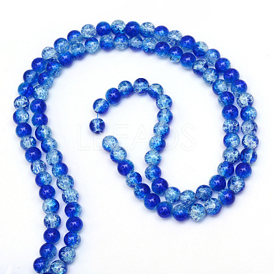 Baking Paint Crackle Glass Beads Strands X-CCG-S001-8mm-16-1