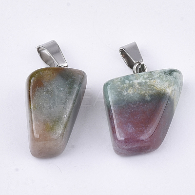 Natural Indian Agate Pendants G-Q996-14-1