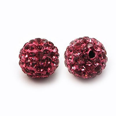 Polymer Clay Rhinestone Beads X-RB-C1438-10mm-A24-1