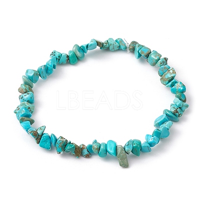 Natural Howlite Chips Beaded Stretch Bracelets for Women BJEW-JB10046-03-1