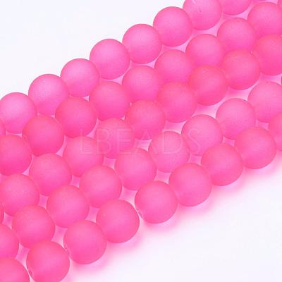 Baking Paint Transparent Glass Bead Strands GLAA-S031-10mm-35-1