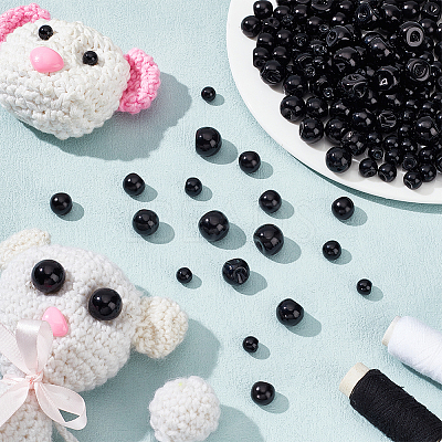 300Pcs 5 Style Resin Imitation Pearl Buttons RESI-PH0002-13-1
