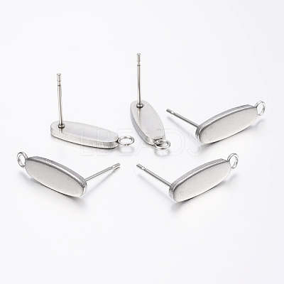 Non-Tarnish 304 Stainless Steel Stud Earring Findings STAS-I071-19P-1