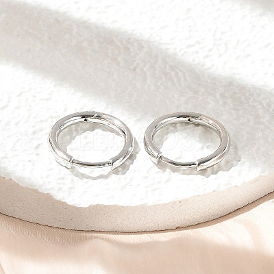 Brass Huggie Hoop Earrings LS-EJEW-K083-29P-1