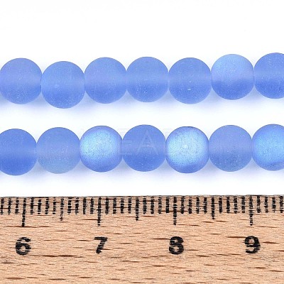Frosted Transparent Glass Beads Strands LS-GLAA-T032-T6mm-MBB04-1