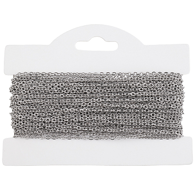 10M Tarnish Resistant 304 Stainless Steel Cable Chains CHS-BBC0001-17-1