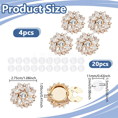 4Pcs Brass Cufflinks HJEW-NB00193-1