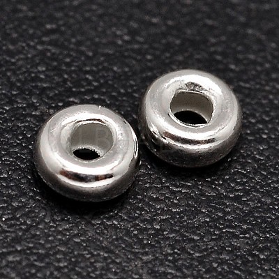 Rondelle 925 Sterling Silver Spacer Beads STER-F019-01B-1