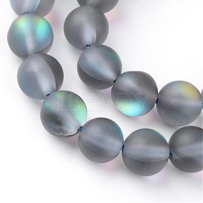 Synthetic Moonstone Beads Strands G-R375-6mm-A03-1