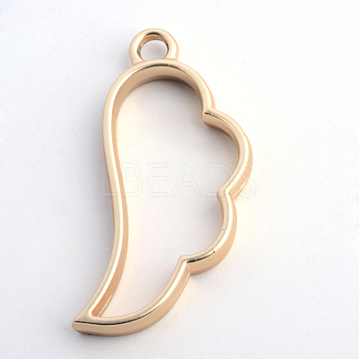 Rack Plating Alloy Wing Open Back Bezel Pendants PALLOY-S047-27C-FF-1