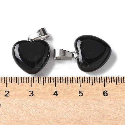 Natural Black Agate Pendants X-G-I311-A16-01-1