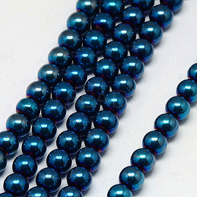 Electroplate Non-magnetic Synthetic Hematite Beads Strands G-J169A-3mm-03-1