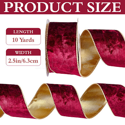 Polyester Velvet Ribbons SRIB-WH0011-356B-1
