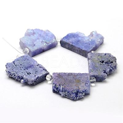 Electroplated Natural Druzy Crystal Beads Strands G-N0257-01-1