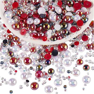 60g Resin patch multi size mixed pearl patch DIY jewelry accessories(2 bags) JX586G-1