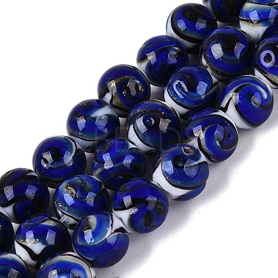 Gold Sand Handmade Lampwork Beads Strands LAMP-N037-08A-1