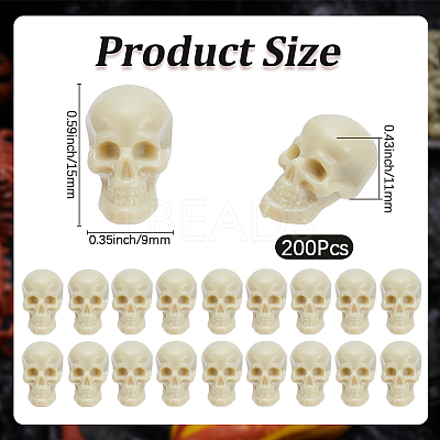 200Pcs Mini Resin Skull Display Decorations FIND-SP0005-58A-1