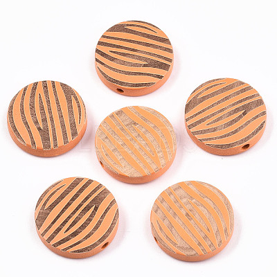 Painted Natural Wood Beads WOOD-T021-50B-06-1
